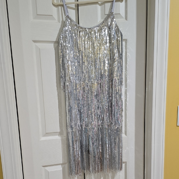 New York & Company Dresses & Skirts - EUC-Silver Sequin Dress